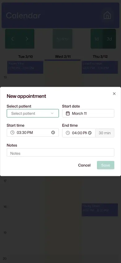 Calendar Create